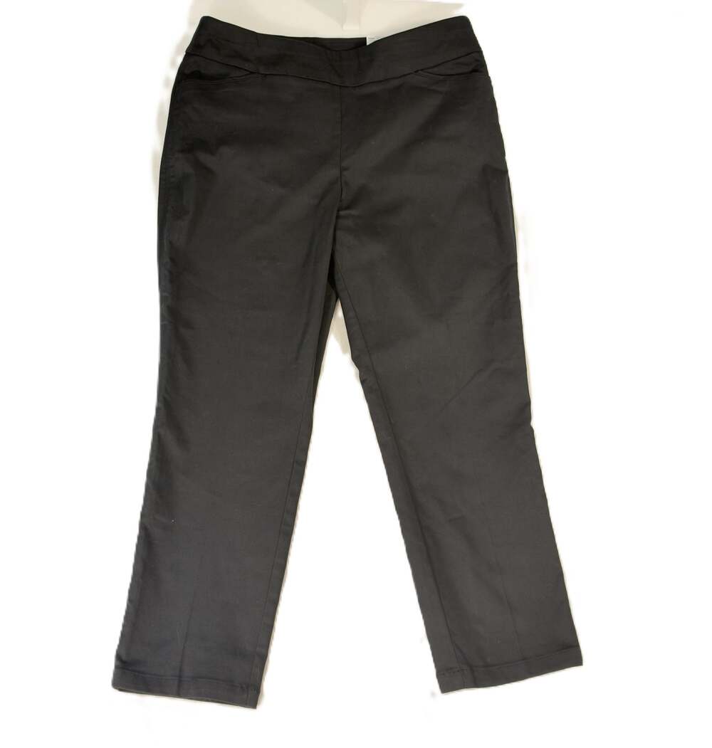 Croft & Barrow Womens 16 Short Black Effortless Stretch Straight Leg Pants